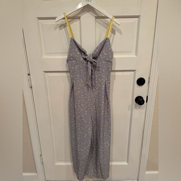 NWT Free People Coming Home Playsuit Romper Sky Blue Yellow Combo - Picture 4 of 7